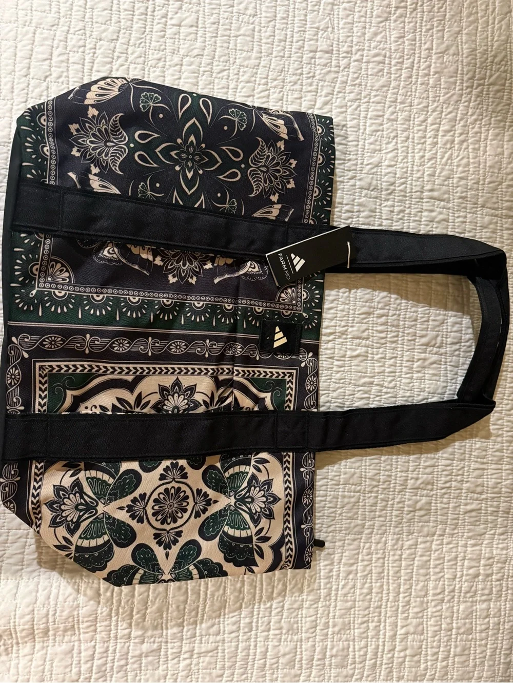 Adidas Farm Rio Green & Black Patterned Tote Bag